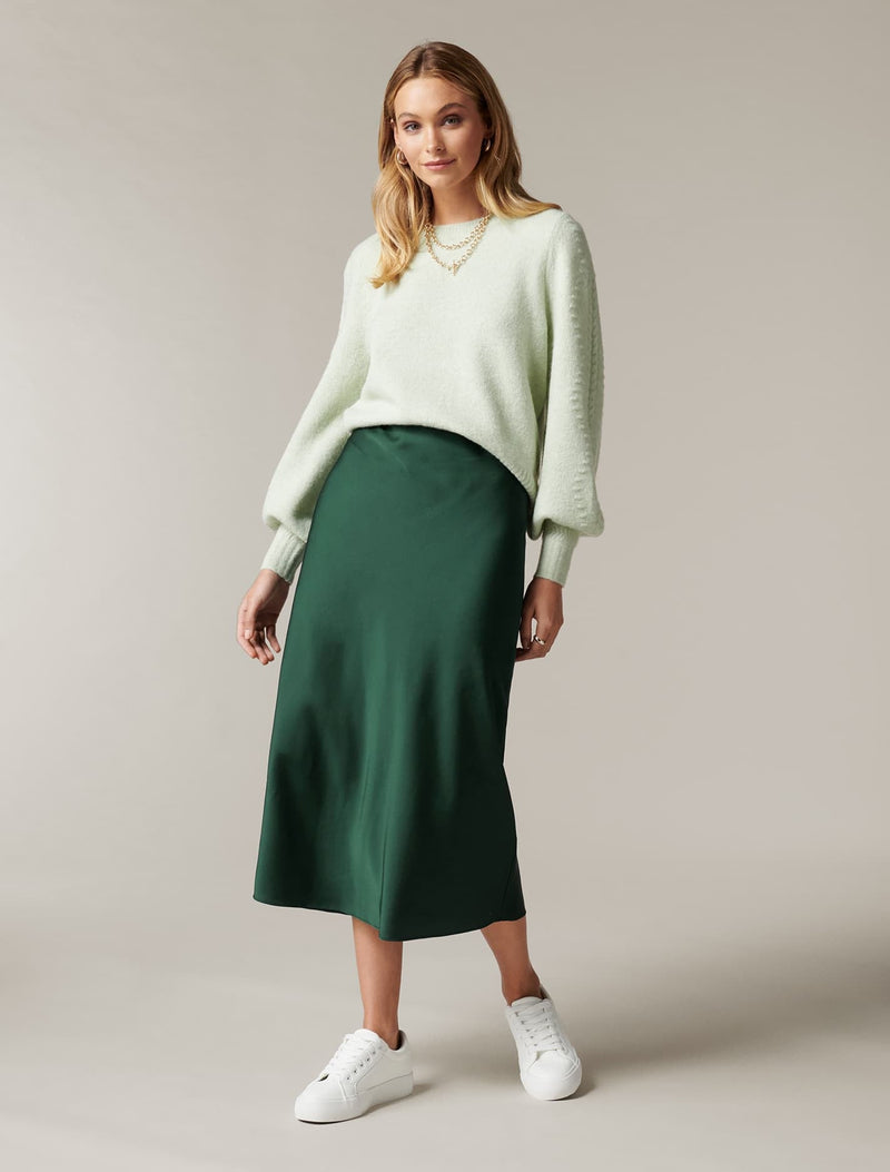 Bianca Satin Slip Midi Skirt